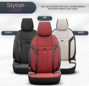 AMiO Komplet pokrowców na fotele samochodowe OTOM SWAN 501 BLACK 3-ZIP 6