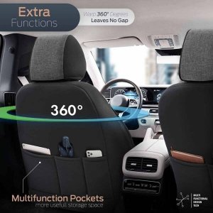 AMiO Komplet pokrowców na fotele samochodowe OTOM SWAN 501 BLACK 3-ZIP 8