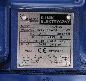 Kraft&Dele Silnik elektryczny 1,1KW 220V KD1800 10