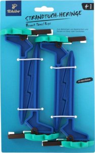 Victoria Sport Śledzie klipsy uchwyty do ręcznika plażowego koca 4 szt niebieskie palmy 2