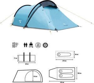 Namiot turystyczny Nils Extreme Namiot kempingowy turystyczny north peak Nils camp NC6003 2 osobowy niebieski 270x180x110cm 7