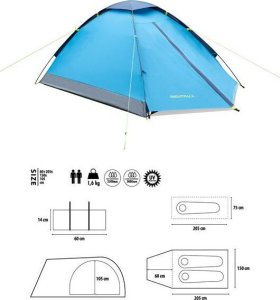 Namiot turystyczny Nils Extreme Namiot kempingowy turystyczny nightfall Nils camp nc6033 2 osobowy niebieski 265x150x105cm 6