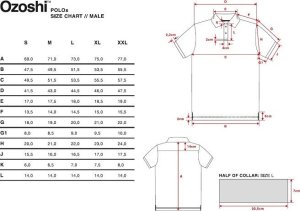 Ozoshi Koszulka męska Ozoshi Polo czarna OZ93816 2XL 3