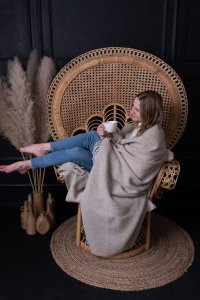 Multitex Koc 140 x 200 Wełniany z frędzlami Maori MATEX 42 2