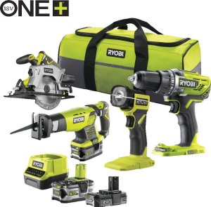 Zestaw elektronarzędzi Ryobi RCK184-252S RYOBI ZESTAW RCK184A-252S: WIERTARKO-WKRĘTARKA R18DD3 WYRZYNARKA R18JS PILARKA RWSL1801 RYOBI 6