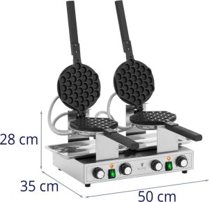 Gofrownica Royal Catering Gofrownica bąbelkowa podwójna do gofrów bubble waffle TEFLON 2 x 1400 W Gofrownica bąbelkowa podwójna do gofrów bubble waffle TEFLON 2 x 1400 W 8