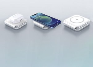 Ładowarka Dudao 3w1 Ładowarka indukcyjna bezprzewodowa dla 3 urządzeń jednocześnie 15W biała 3w1 Ładowarka indukcyjna bezprzewodowa dla 3 urządzeń jednocześnie 15W biała 2