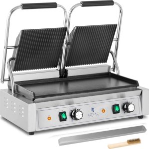 Royal Catering Grill kontaktowy podwójny z płytą gładką i ryflowaną 48 x 23 cm 3600 W Grill kontaktowy podwójny z płytą gładką i ryflowaną 48 x 23 cm 3600 W 1