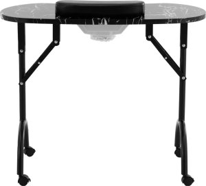 Biurko Physa Biurko stolik do manicure kosmetyczny z pochłaniaczem pyłu składany na kółkach 90 x 43 x 73 cm czarny Biurko stolik do manicure kosmetyczny z pochłaniaczem pyłu składany na kółkach 90 x 43 x 73 cm czarny 6