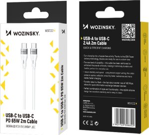 Kabel USB Wozinsky USB-C - USB-C 2 m Biały (5907769308802) 5