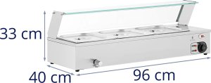 Royal Catering Bemar podgrzewacz do potraw bufet grzewczy z osłoną 3 x GN 1/2 2000 W Bemar podgrzewacz do potraw bufet grzewczy z osłoną 3 x GN 1/2 2000 W 7