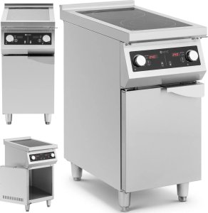 Royal Catering Kuchnia indukcyjna 2 palnikowa wolnostojąca z szafką 400 V 8500 W Kuchnia indukcyjna 2 palnikowa wolnostojąca z szafką 400 V 8500 W 1