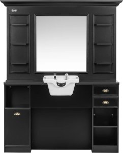 Physa Konsola konsoleta fryzjerska barberska z myjką i lustrem 167 x 45 x 200 cm Konsola konsoleta fryzjerska barberska z myjką i lustrem 167 x 45 x 200 cm 2