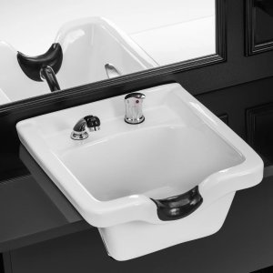 Physa Konsola konsoleta fryzjerska barberska z myjką i lustrem 167 x 45 x 200 cm Konsola konsoleta fryzjerska barberska z myjką i lustrem 167 x 45 x 200 cm 3