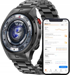 Smartwatch Wenom Smartwatch Męski Zegarek AMOLED Czarny Tętno Ciśnienie Smart Watch Sport 1