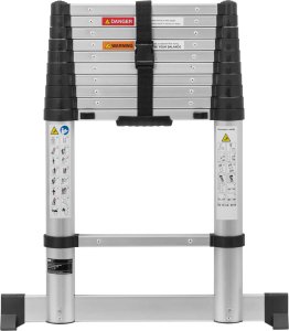 MSW Drabina teleskopowa składana z aluminium 10 stopni 0.85-3.2 m Drabina teleskopowa składana z aluminium 10 stopni 0.85-3.2 m 3