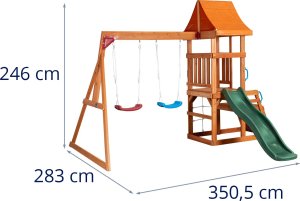 Hillvert Plac zabaw ogrodowy 2 huśtawki zjeżdżalnia ścianka wspinaczkowa Plac zabaw ogrodowy 2 huśtawki zjeżdżalnia ścianka wspinaczkowa 6