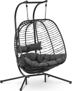 Uniprodo Fotel kosz wiszący ogrodowy huśtawka dwuosobowa do 200 kg Fotel kosz wiszący ogrodowy huśtawka dwuosobowa do 200 kg 2