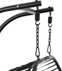 Uniprodo Fotel kosz wiszący ogrodowy huśtawka dwuosobowa do 200 kg Fotel kosz wiszący ogrodowy huśtawka dwuosobowa do 200 kg 4