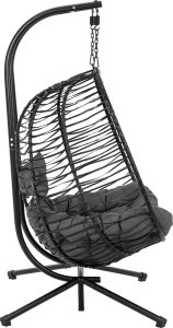 Uniprodo Fotel kosz wiszący ogrodowy huśtawka dwuosobowa do 200 kg Fotel kosz wiszący ogrodowy huśtawka dwuosobowa do 200 kg 6