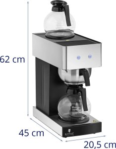 Ekspres przelewowy Royal Catering Ekspres do kawy przelewowy gastronomiczny 2 dzbanki 2 podgrzewacze 1.8 l 2020 W 6
