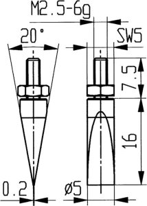 Kafer Koncowka pomiarowa ze wstawk.z weglika spiek., typ 20/ 5,0mm KFER 1