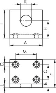AMF Stopa kątowa do czołowych docisków szybkomocujących 6843, wielkość 3 AMF 5