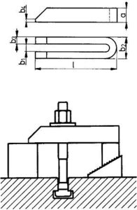 AMF Łapa dociskowa widełkowa (ukośna) DIN6315B 14x160mm AMF 2