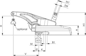 AMF Docisk regulowany 7600-30 M16x18 AMF 2