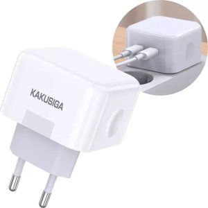 Ładowarka Kaku Ładowarka Sieciowa 20W 3A 2xPD3.0 USB-C KAKUSIGA Dual Port Smart Charger KSC-816 biała 1