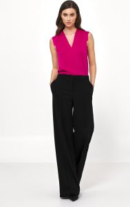 Nife Wiskozowa bluzka bez rękawów w kolorze fuksji - B148 (kolor fuksja, rozmiar 42) 4