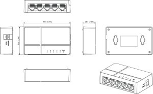 Switch Dahua Technology SWITCH   PFS3005-5GT-L-V2 5-PORTOWY DAHUA 8