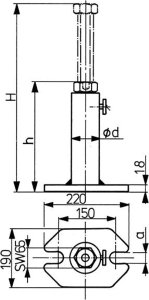 AMF Podpórka śrubowa 430-750mm AMF 2