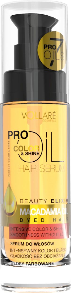 Vollare Pro Oils Color & Shine Serum do włosów farbowanych Macadamia Oil 30ml 1