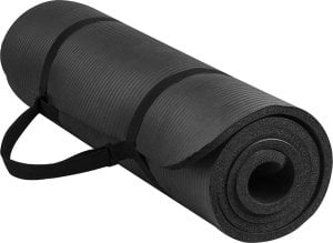 Alogy Mata do ćwiczeń Jogi Fitness Pilatesu gimnastyczna 185x58 1cm Alogy antypoślizgowa wodoodporna Czarna 1