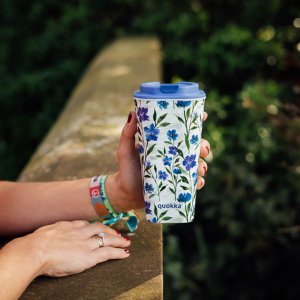 Quokka Vaso Cafe Doble Pared - Kubek z podwójnymi ściankami 450 ml (Ditsy Bloom) 2