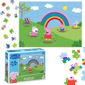 Dodo PUZZLE ŚWINKA PEPPA 60 ELEMENTÓW PEPPA PIG UKŁADANKA DLA NAJMŁODSZYCH 1