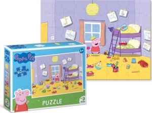Dodo PUZZLE "ŚWINKA PEPPA" ZABAWA 60 ELEMENTÓW KOLOROWA UKŁADANKA DLA DZIECI 12