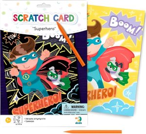 Dodo ZDRAPKA ARTYSTYCZNA SUPERBOHATEROWIE MALOWANIE METODĄ SCRATCH DLA DZIECI 3
