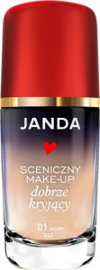 Janda Janda Make-Up Sceniczny dobrze kryjący nr 01 jasny beż 30ml 3