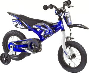 Kawasaki Rower dziecięcy z bocznymi kółkami 12" Kolor Niebieski (7832-1) 1