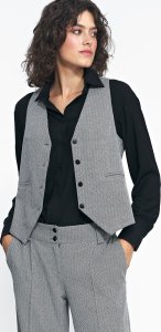 Nife Garniturowa kamizelka w czarną jodełkę - KA04 (kolor czarny, rozmiar 38) 3