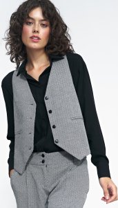 Nife Garniturowa kamizelka w czarną jodełkę - KA04 (kolor czarny, rozmiar 38) 6