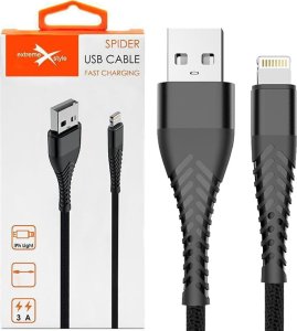 Kabel USB eXtremestyle Kabel Lightning z oplotem Spider (3 m, czarny) 1