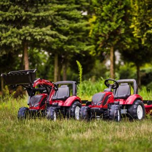 Falk FALK Traktor Valtra Bordowy na Pedały z Przyczepką i Łyżką od 3 Lat 2