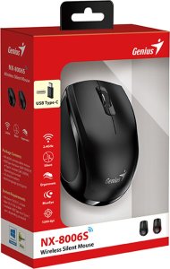 Mysz Genius Mysz bezprzewodowa, Genius NX-8006S Type-C, czarna, optyczna, 1200DPI 2