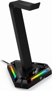 Genius Genius Stojak na słuchawki z podświetleniem RGB GX-UH100, 2x USB-A 2x USB-C HUB, czarny 2
