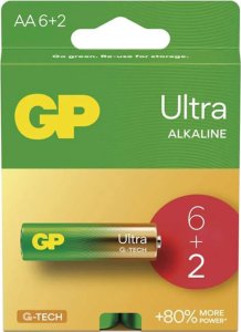 GP Bateria alkaliczna, AA (LR6), AA, 1.5V, GP, blistr, 8-pack, ULTRA 1