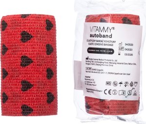 Vitammy Vitammy Autoband serduszka czarne 10cm x 450cm Elastyczny bandaż kohezyjny samoprzylepny 1