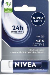 Nivea MEN Pomadka do ust z masłem shea SPF 15 Active 4,8 g 2